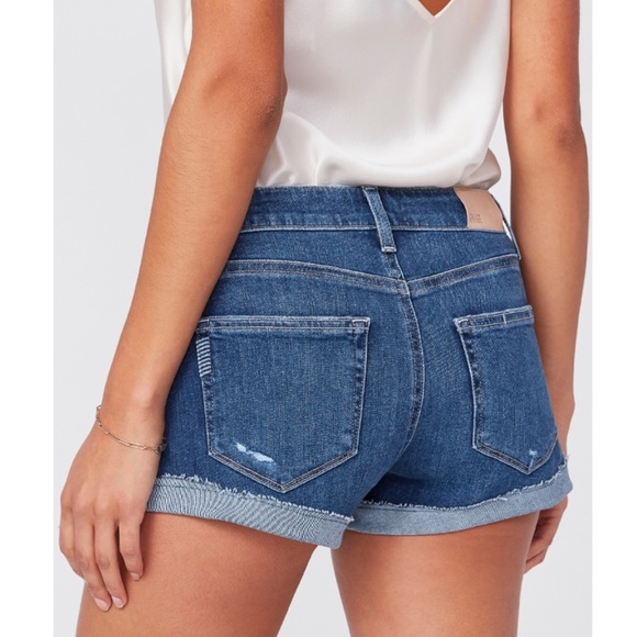 PAIGE Pants - PAIGE Jimmy Jimmy Distressed Denim Cuffed Shorts